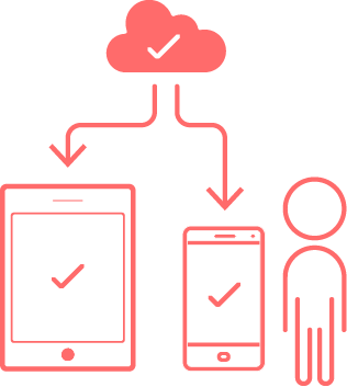 Image showing two smart devices being connected.